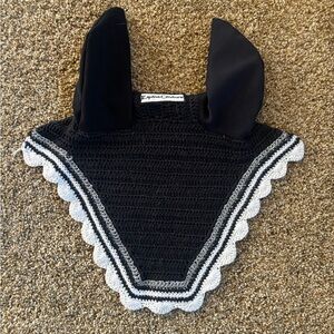 Navy and White horse ear bonnet